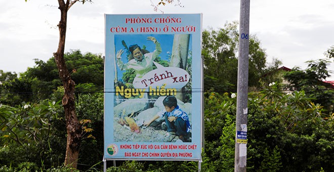 Danger! Keep away!Public health warnings about H5N1